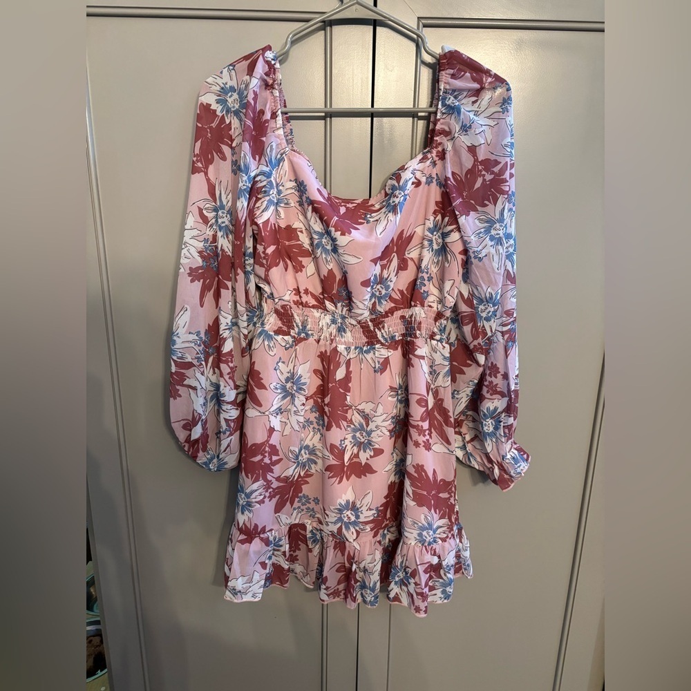 Southern fried chics boutique country western floral dress sz S